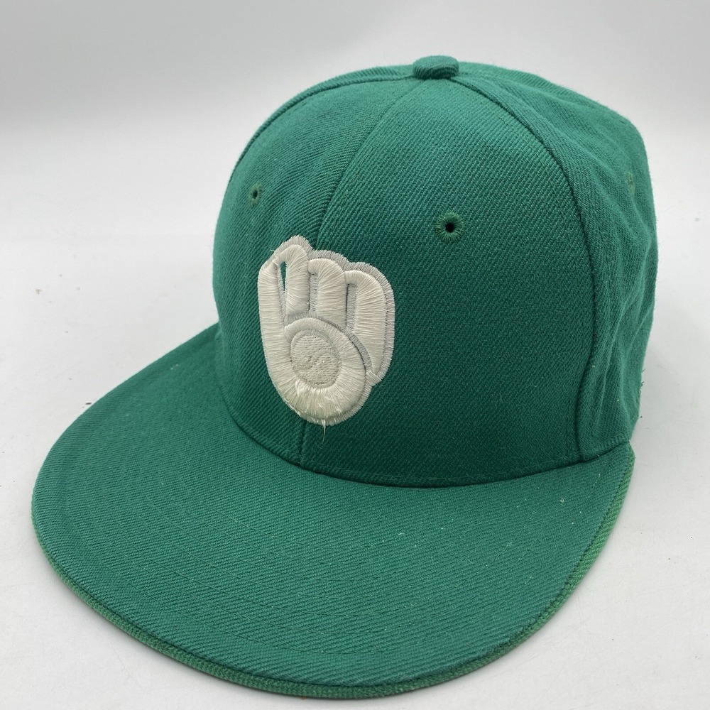 Milwaukee Brewers Hat Green Fitted Hat Cap Size‎ 7 City Hunter St. Patricks Day